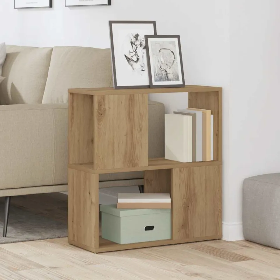 vidaXL Boekenkast 60x24x63 cm bewerkt hout artisanaal eikenkleur, foto 2