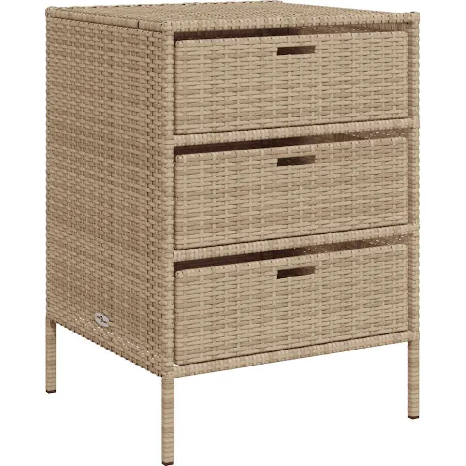vidaXL Tuinkast 55x59x80 cm poly rattan beige, foto 3