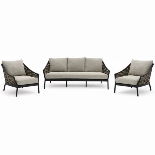 Apple Bee Milou Loungeset Black 3-delig Nr. 6 Zwart