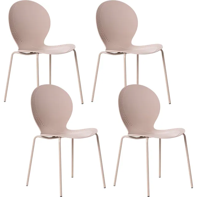 Beliani MILOS - Tuinstoel set van 4 - Beige - Kunststof