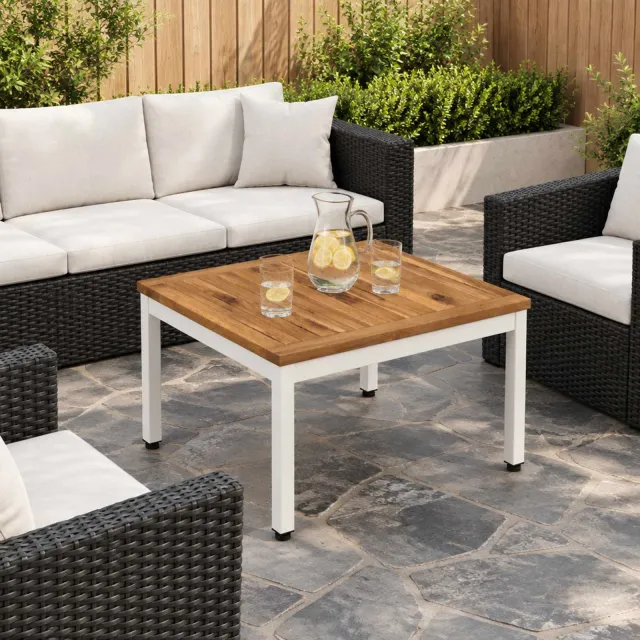 vidaXL Salontafel NAARDEN Natuurlijk en Wit 49 x 60,5 x 36 cm Bruin