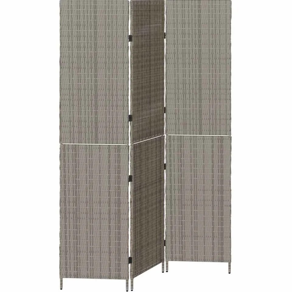 vidaXL Kamerverdeler Grijs 146 x 180 cm poly rattan