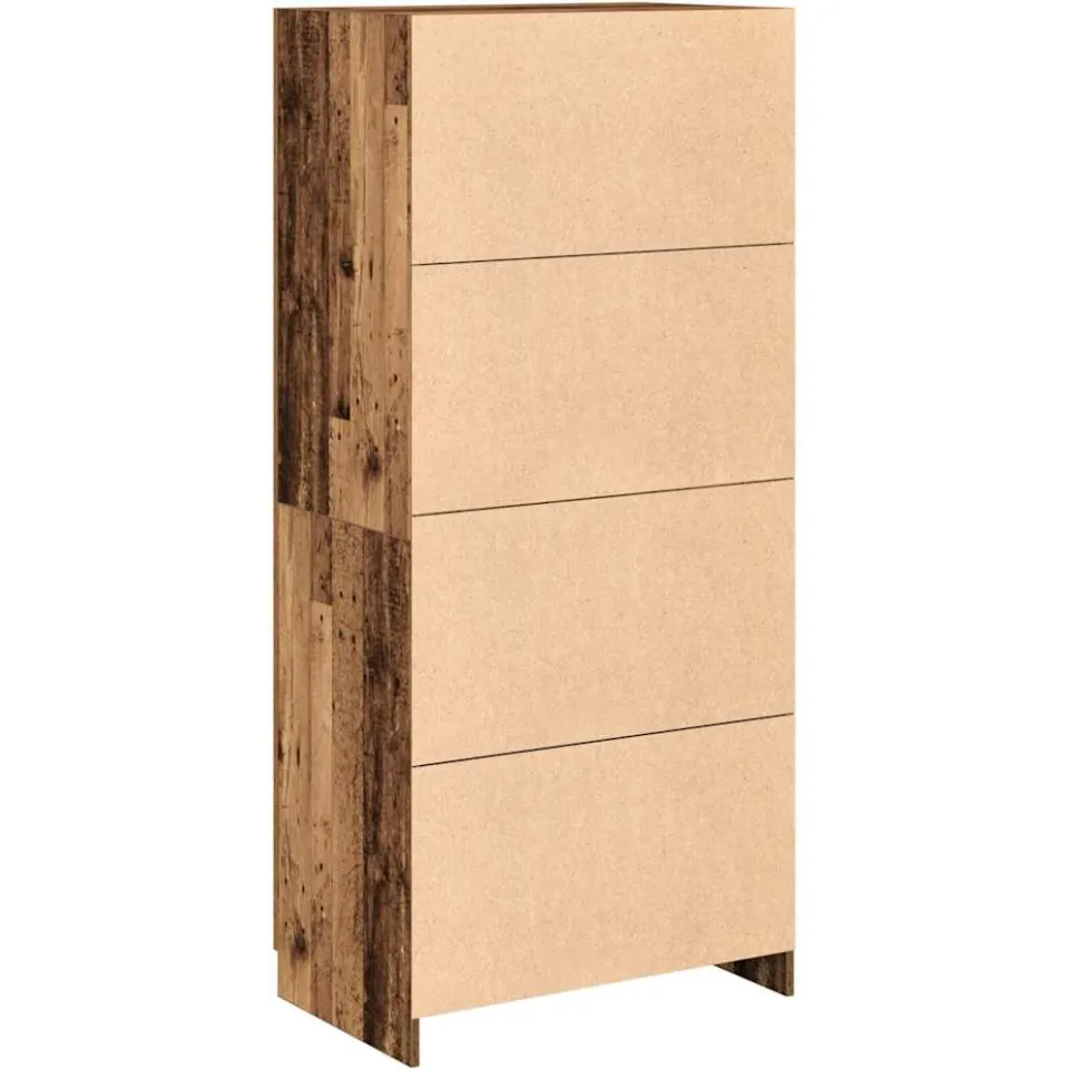 vidaXL Kledingkast 90x52x200 cm bewerkt hout oud houtkleurig bruin, foto 4
