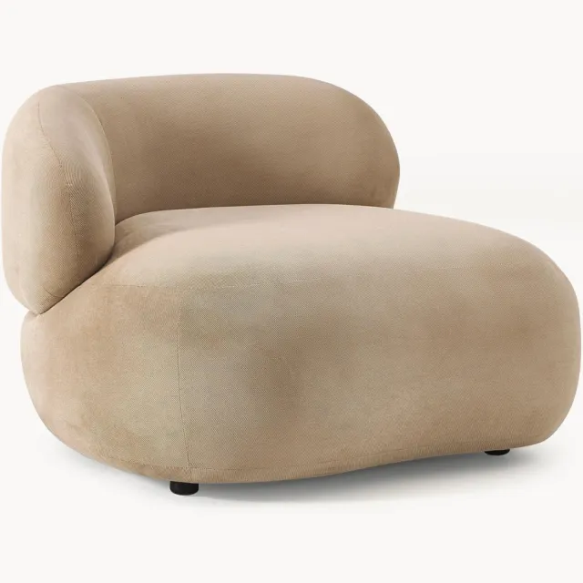 Westwing Collection Niervormige loungefauteuil Alba Beige