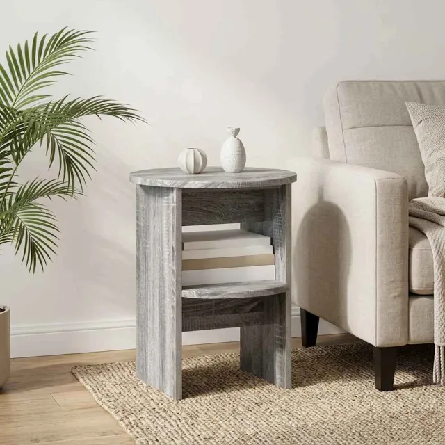 vidaXL Bijzetkast Grijze Sonoma Ø40 x 50 cm Geconstrueerd hout Grijs