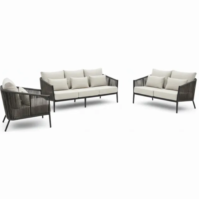 Belito Ouddorp Aluminium Stoel-Bank Loungeset - Rope - All-Weather - Nr.2 Beige