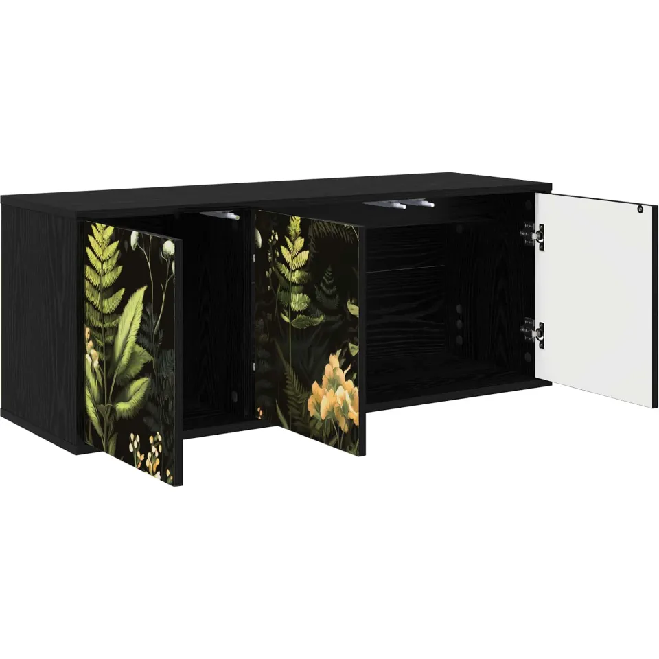 vidaXL Wandgemonteerd tv-meubel RHENEN 102 x 33 x 40 cm Zwart eiken