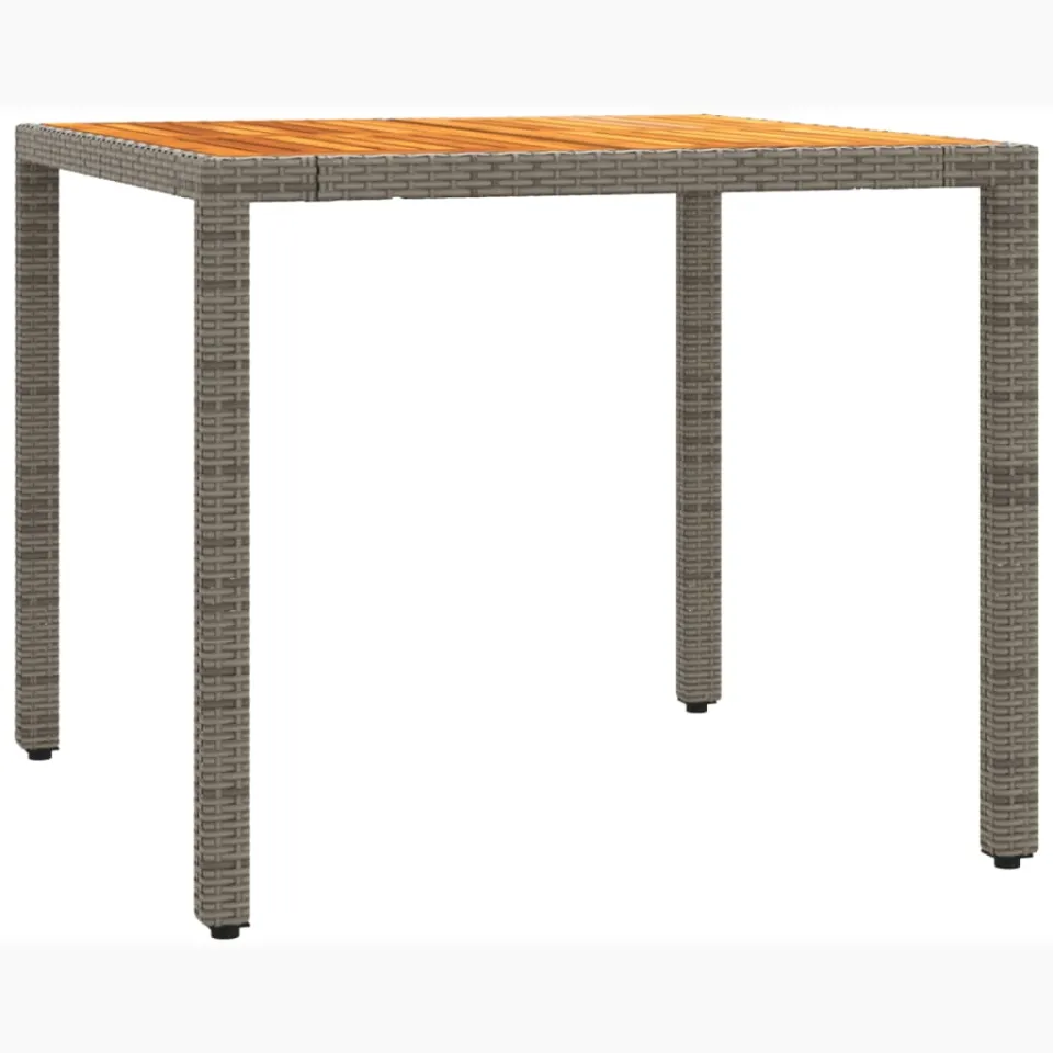 vidaXL 3-delige Bistroset met kussens poly rattan grijs, foto 4