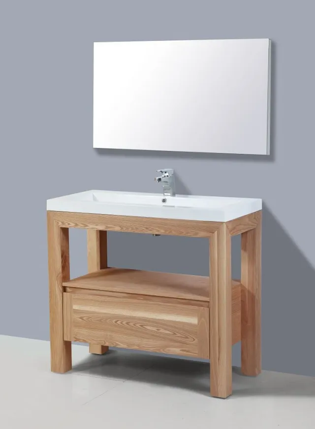 Sanilux Badkamermeubelset Sanilux Trend Robusta 100x47x85 cm 2 Kraangaten Massief Eikenhout Massief hout