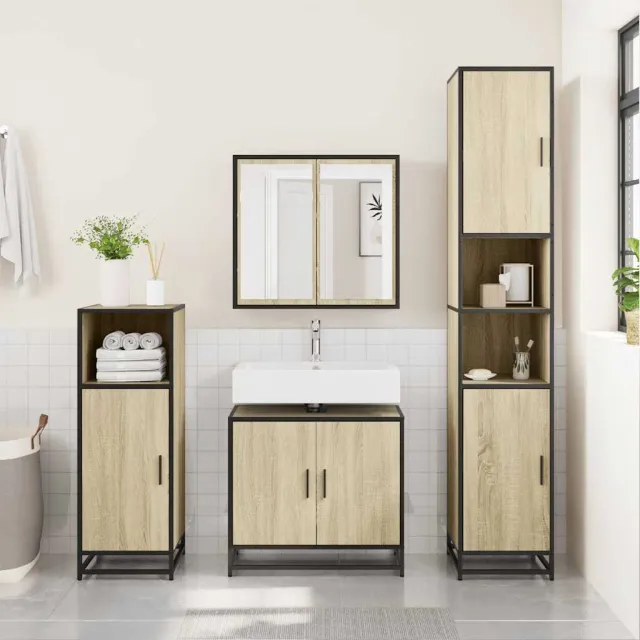 vidaXL Wastafelkast Sonoma eiken 65x33x60 cm bewerkt hout, foto 2