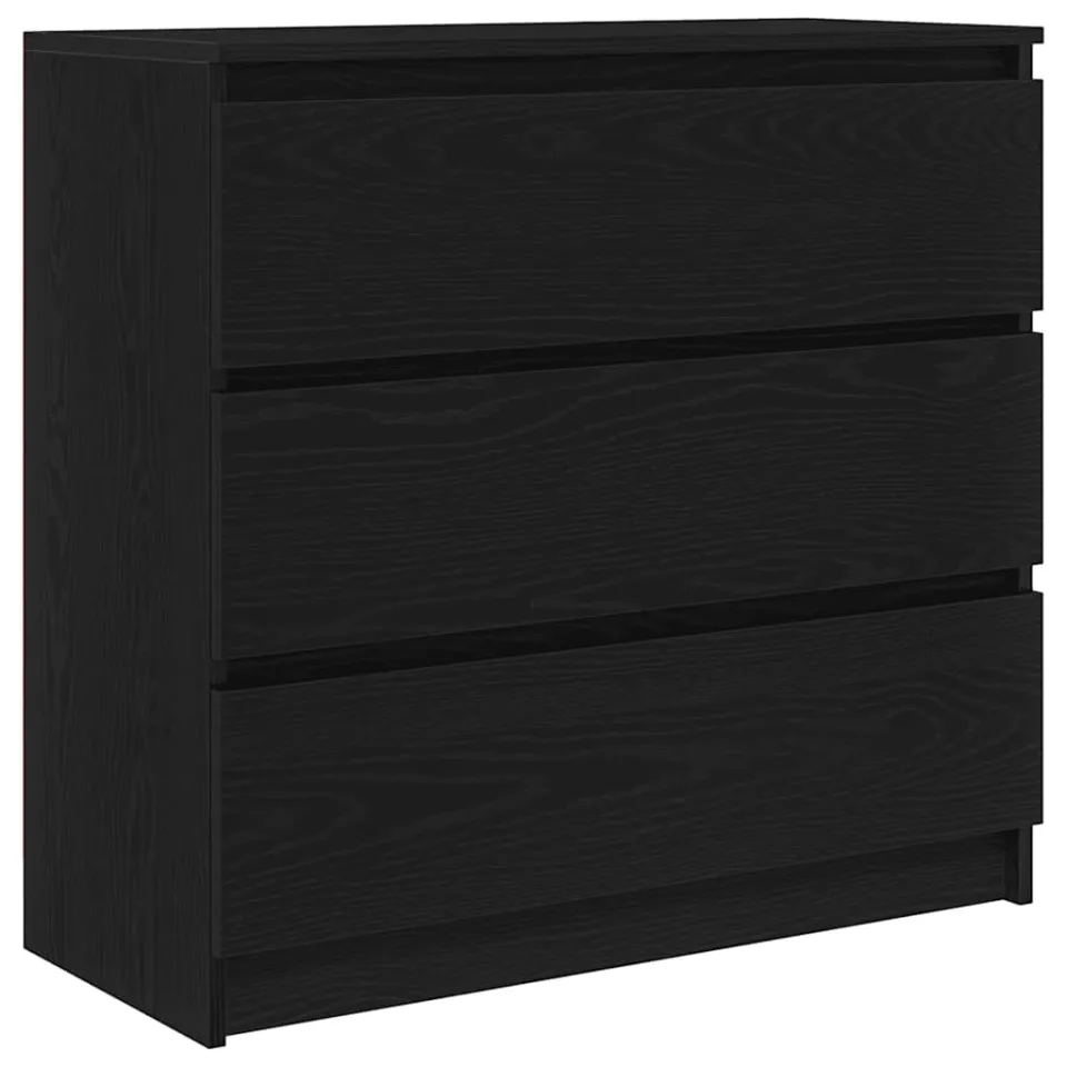 vidaXL Dressoir 80x35x76 cm spaanplaat zwart eikenkleurig
