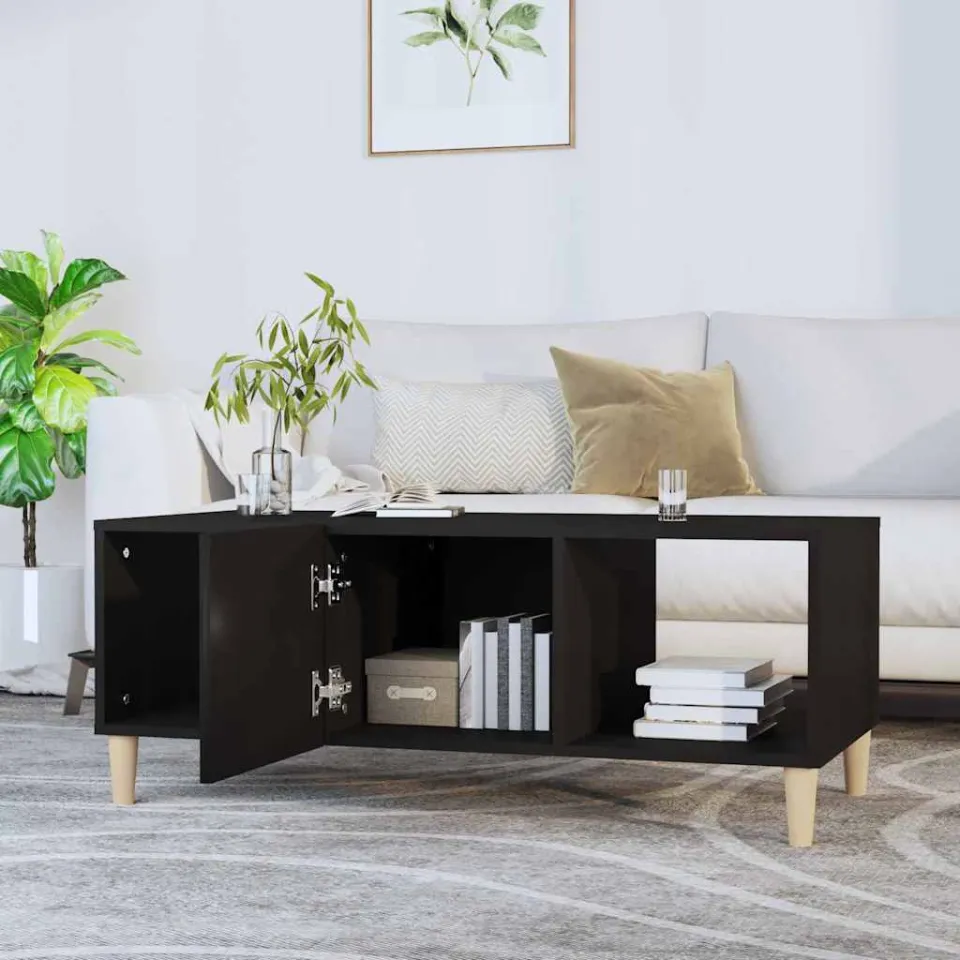 vidaXL Salontafel 102x50x40 cm bewerkt hout zwart, foto 3