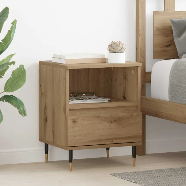 vidaXL Nachtkastje Artisan Eiken 40 x 35 x 50 cm Bewerkt hout Bruin