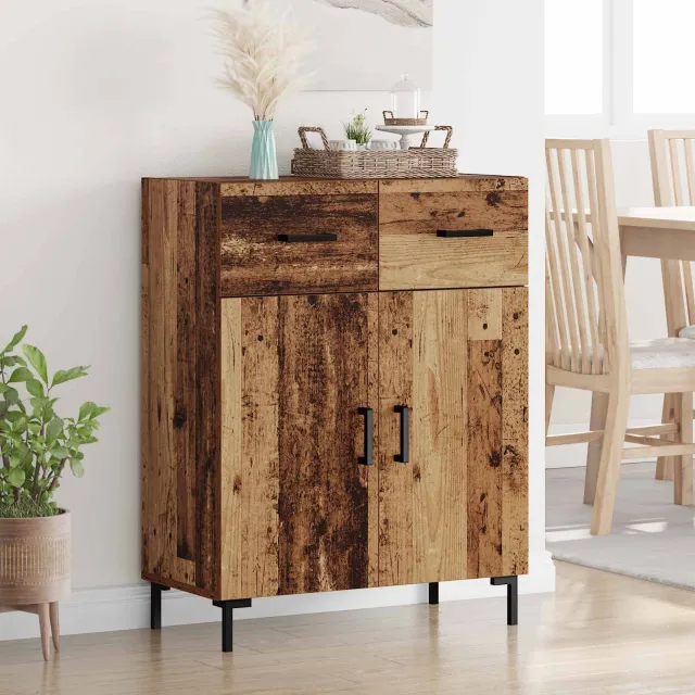 vidaXL Dressoir Oudhout 69,5 x 34 x 90 cm Bewerkt hout Bruin