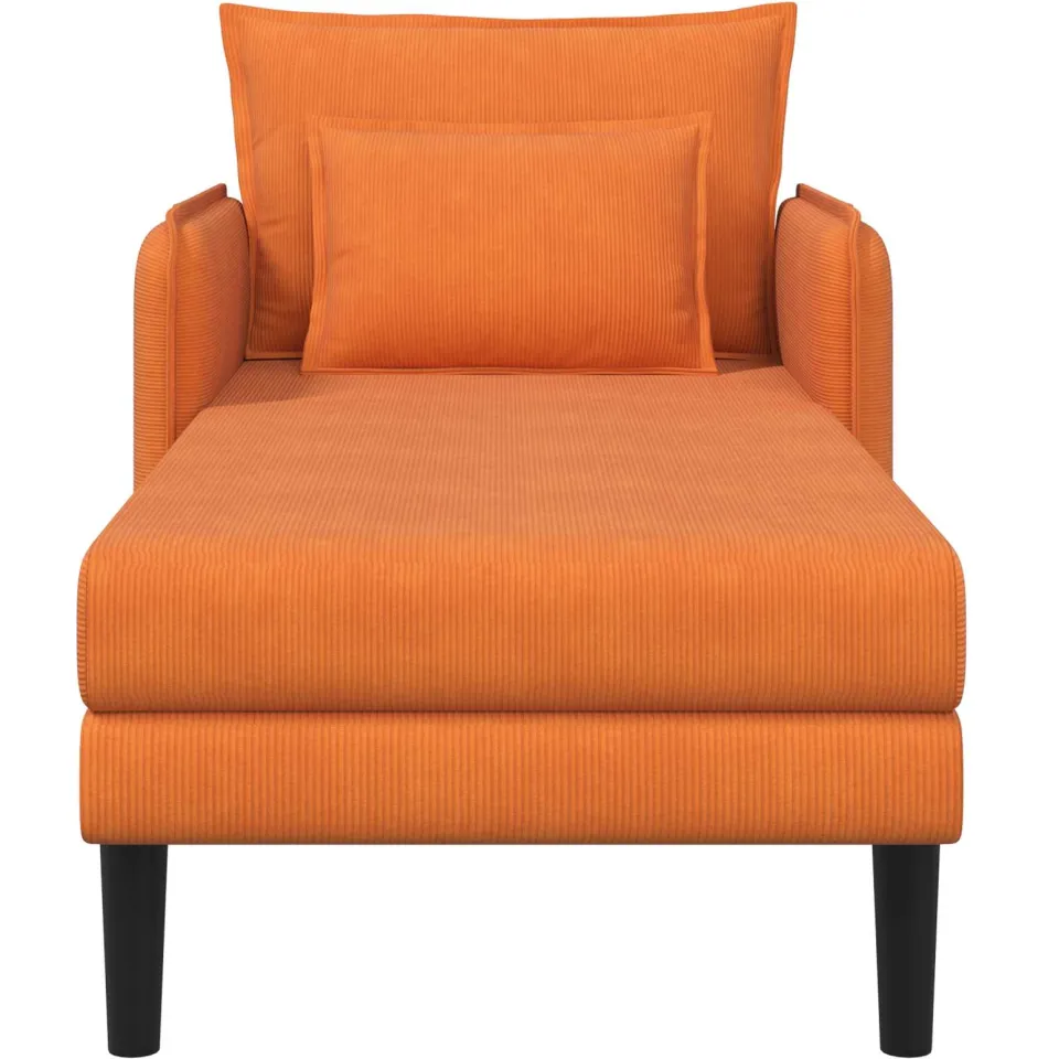 vidaXL Grote chaise longue Oranje Katoenen stof, foto 3