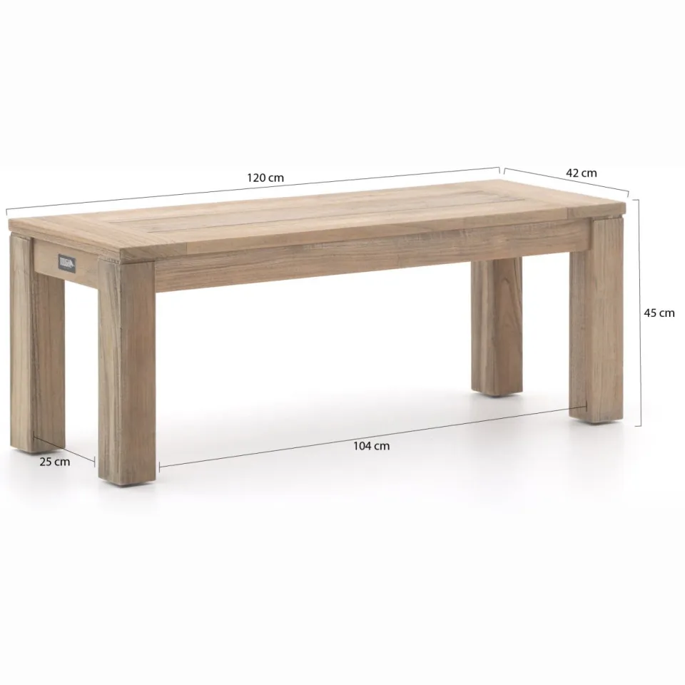 ROUGH Furniture ROUGH-X picknickbank 120x42x45cm bruin, foto 2