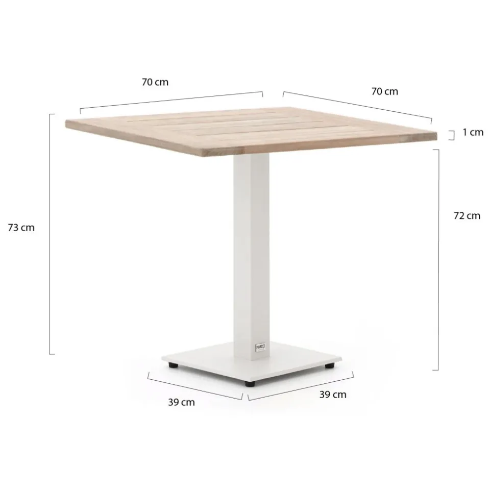 Forza Furniture Forza Orta tuintafel 70x70x75cm wit, foto 2