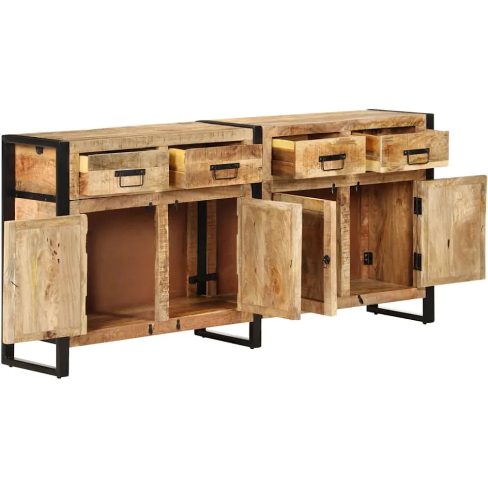 vidaXL Dressoir 172x35x80 cm massief mangohout bruin, foto 2