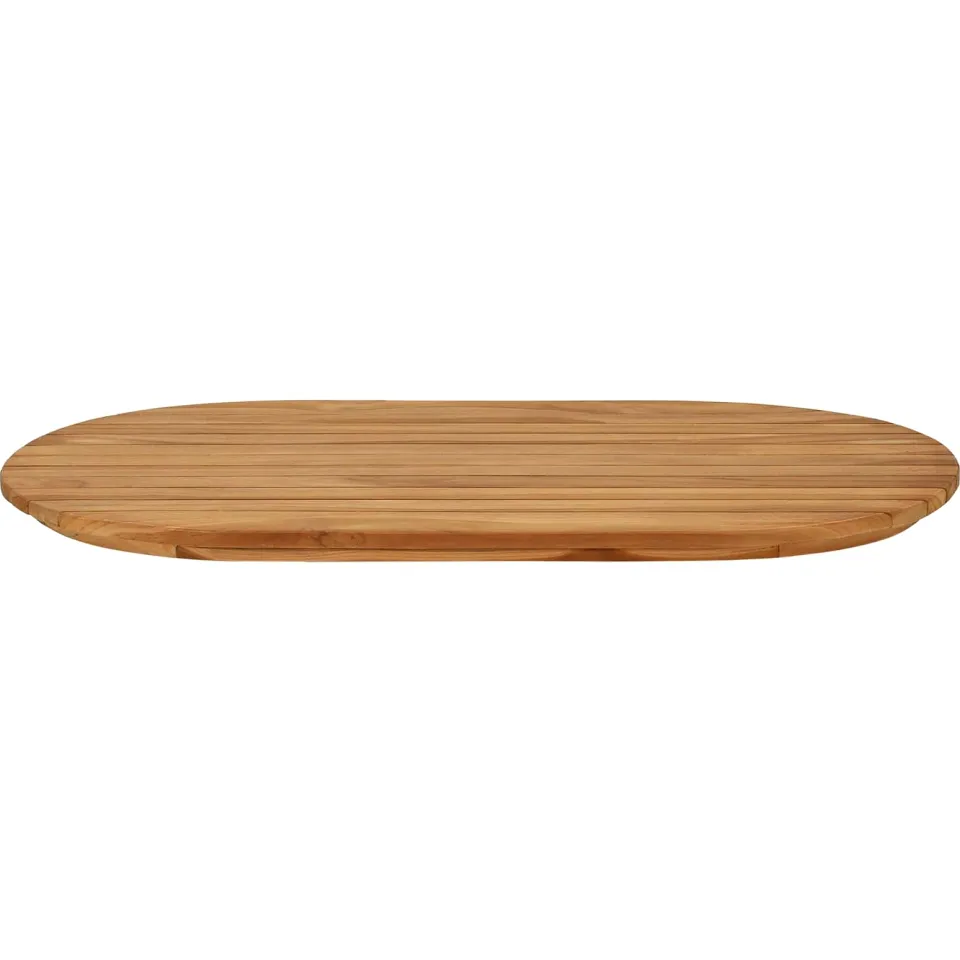 vidaXL Tafelblad 80 x 40 x 3,5 cm Ovaal Massief Teakhout Naturel Bruin