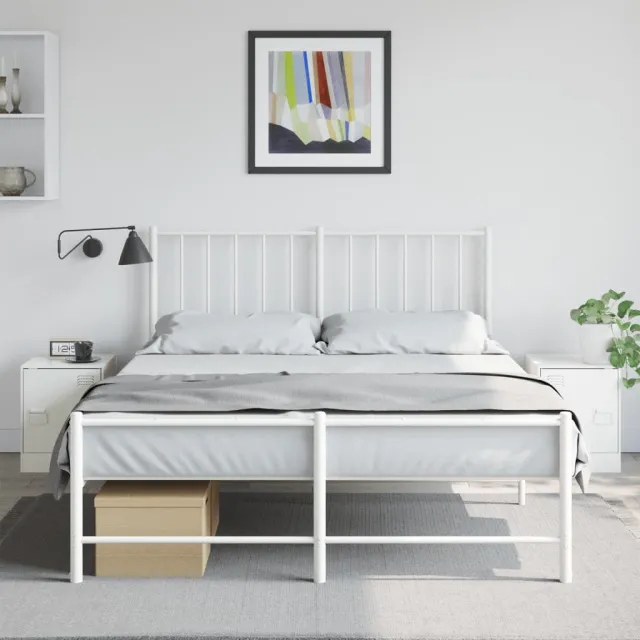 vidaXL Nachtkastjes 2 st 34,5x39x44 cm staal wit, foto 2