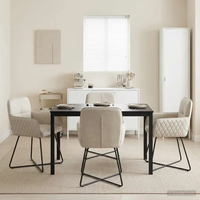 vidaXL Eettafelstoelen 4 st fluweel Crèmekleurig 59 x 56,5 x 86 cm