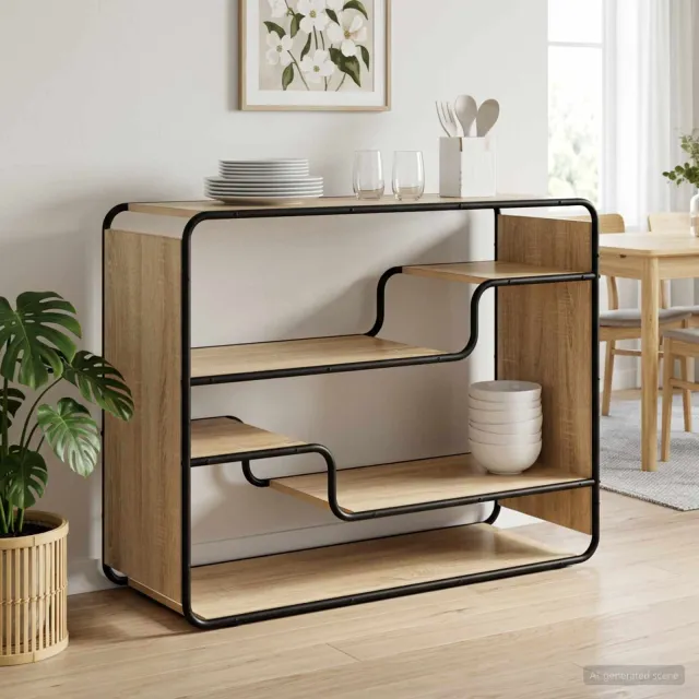 vidaXL Dressoir Sonoma Eiken 98 x 37.5 x 75.5 cm Bewerkt hout Bruin