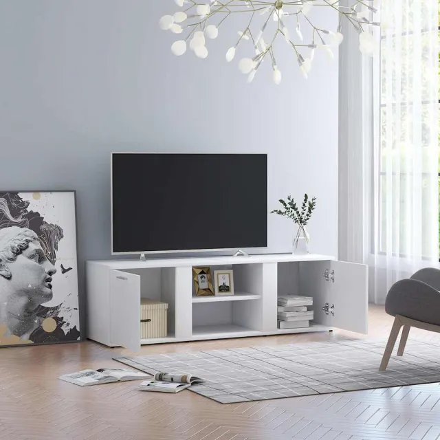vidaXL Tv-meubel 120x34x37 cm bewerkt hout wit, foto 2