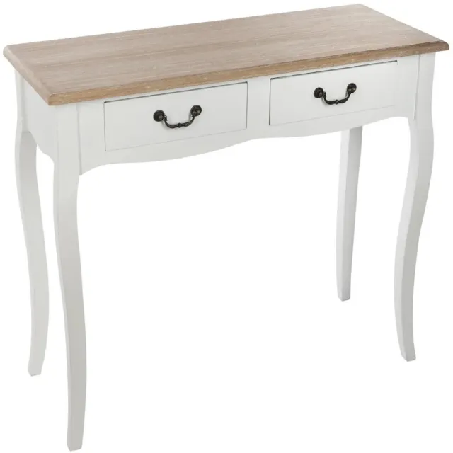 Atmosphera bijzettafel/nachtkastje Palace - wit/naturel - MDF hout - 1 lade - 87 x 34 x 78 cm