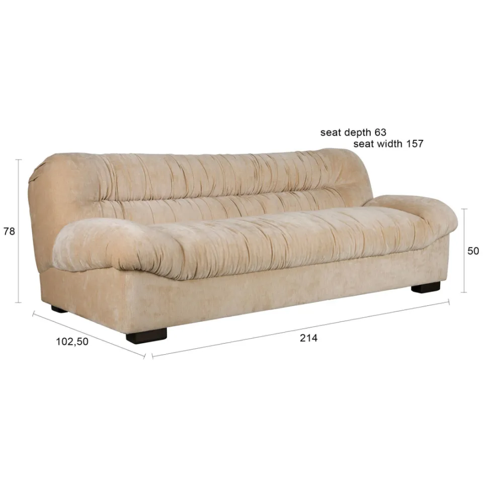 Dutchbone Douglas 3-zitsbank beige, foto 2