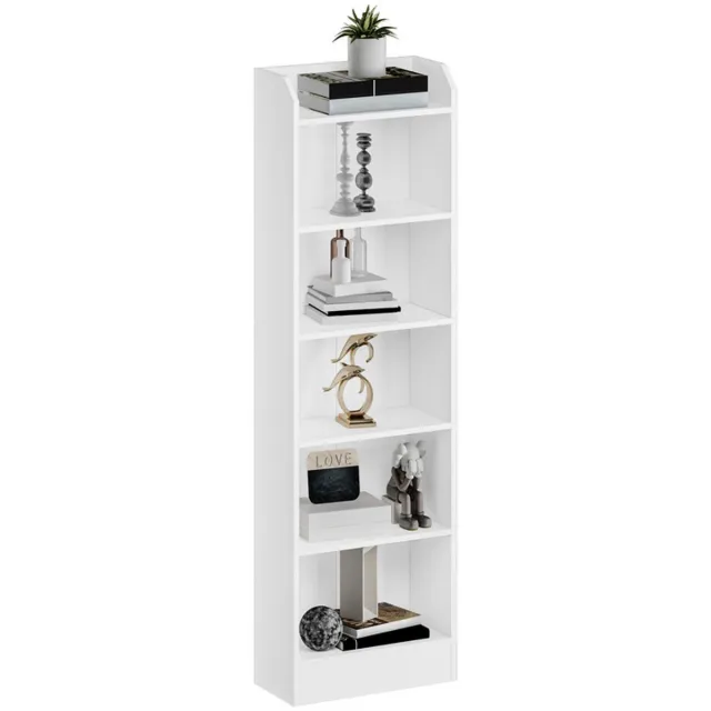HILINSIE 6-Tier Boekenplank, 170 cm Boekenkast,Display Opslag Plank,Wit
