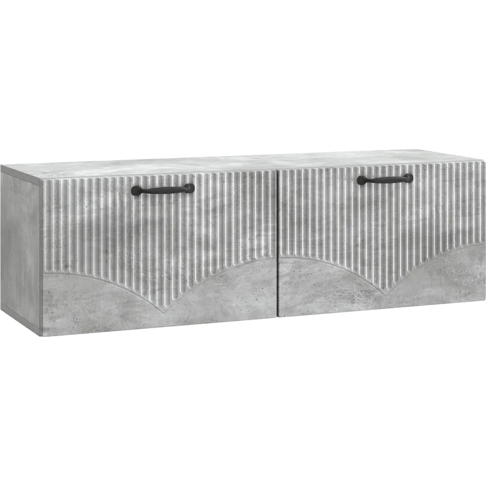vidaXL Wandbeugel TV-kast Betongrijs 98 x 31 x 30 cm Bewerkt hout grijs, foto 3