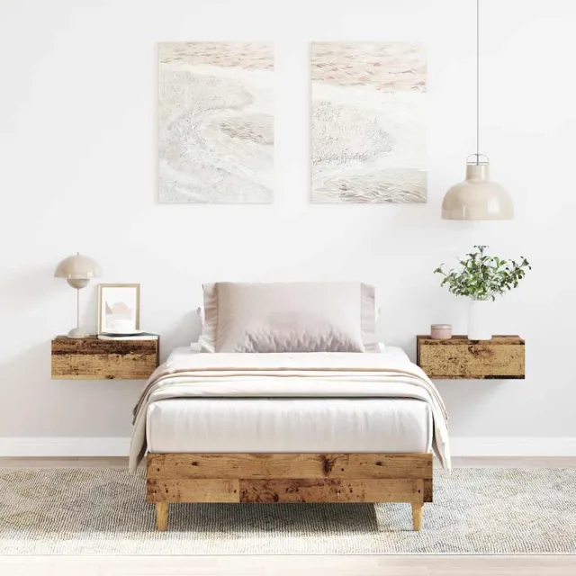 vidaXL Bedframe zonder matras 100x200 cm spaanplaat bewerkt hout Bruin