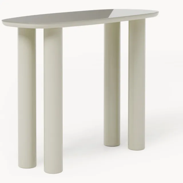 Westwing Collection Wandtafel Beni met glazen tafelblad Beige