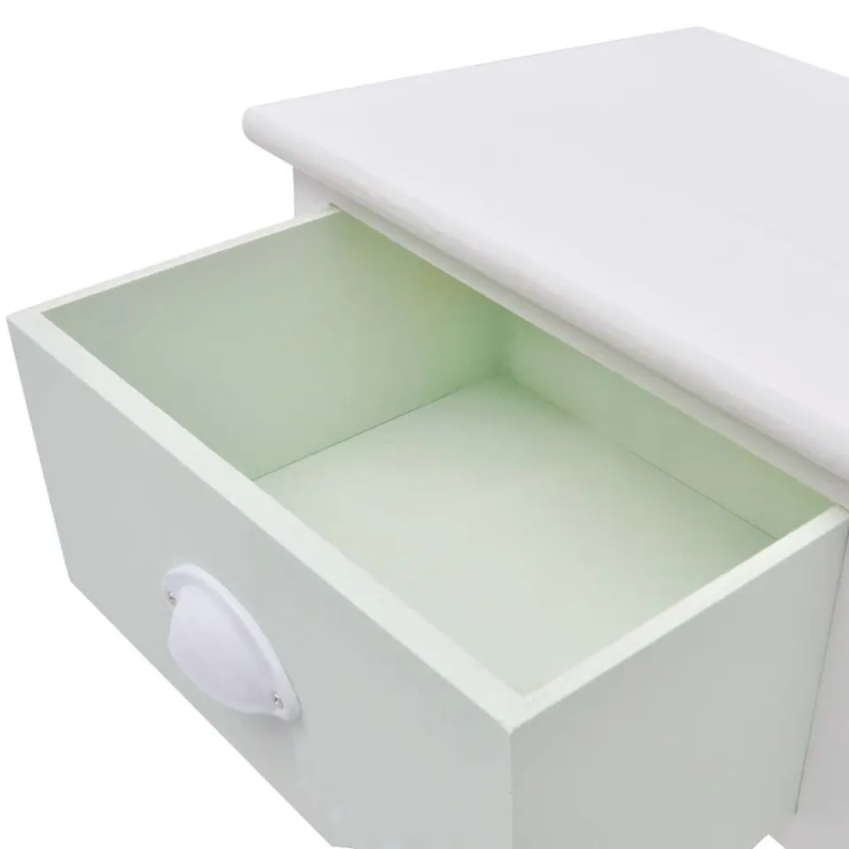 vidaXL Nachtkastjes Franse stijl 2 st hout wit, foto 4