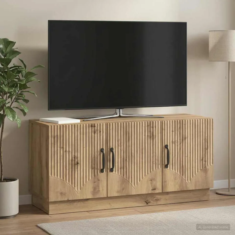 vidaXL TV-kast 99 x 34,5 x 47 cm Artisanaal eiken Bewerkt hout, foto 4