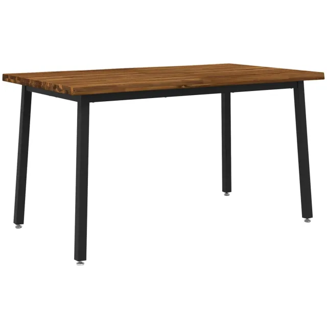 vidaXL Eettafel - met - levendige - rand - 120 - x - 90 - x - 75 - cm naturel en zwart