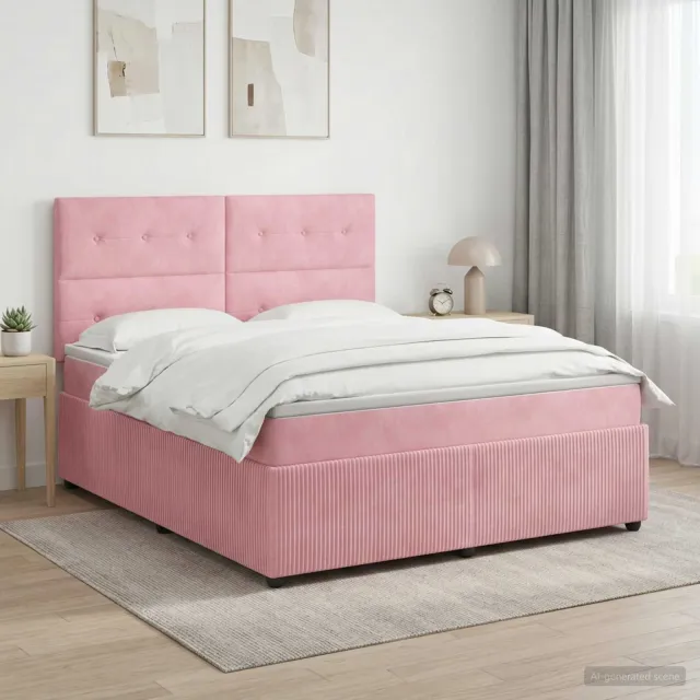 vidaXL Boxspringbed met matras Roze 180 x 200 cm Fluweel