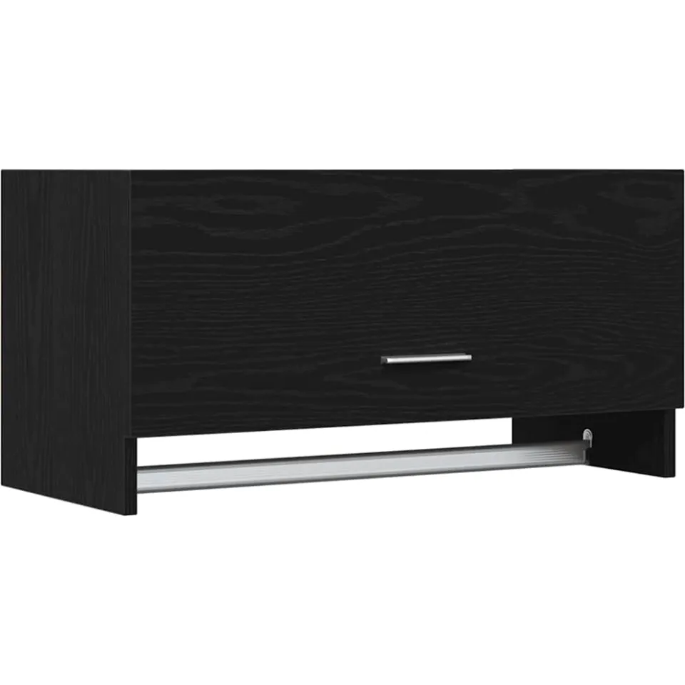 vidaXL Kledingkast Zwart Eiken 70 x 32,5 x 35 cm Bewerkt hout, foto 3
