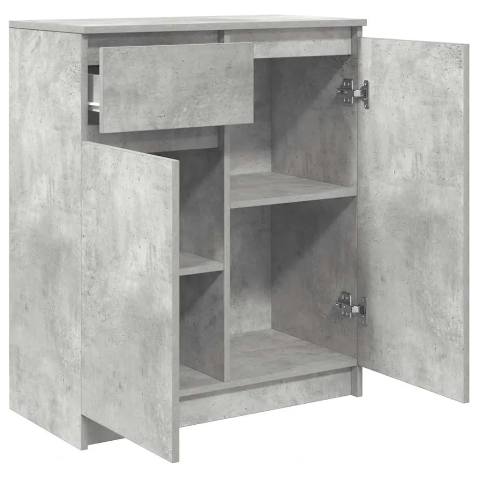 vidaXL Dressoir met lade 71x35x84 cm spaanplaat betongrijs grijs, foto 4