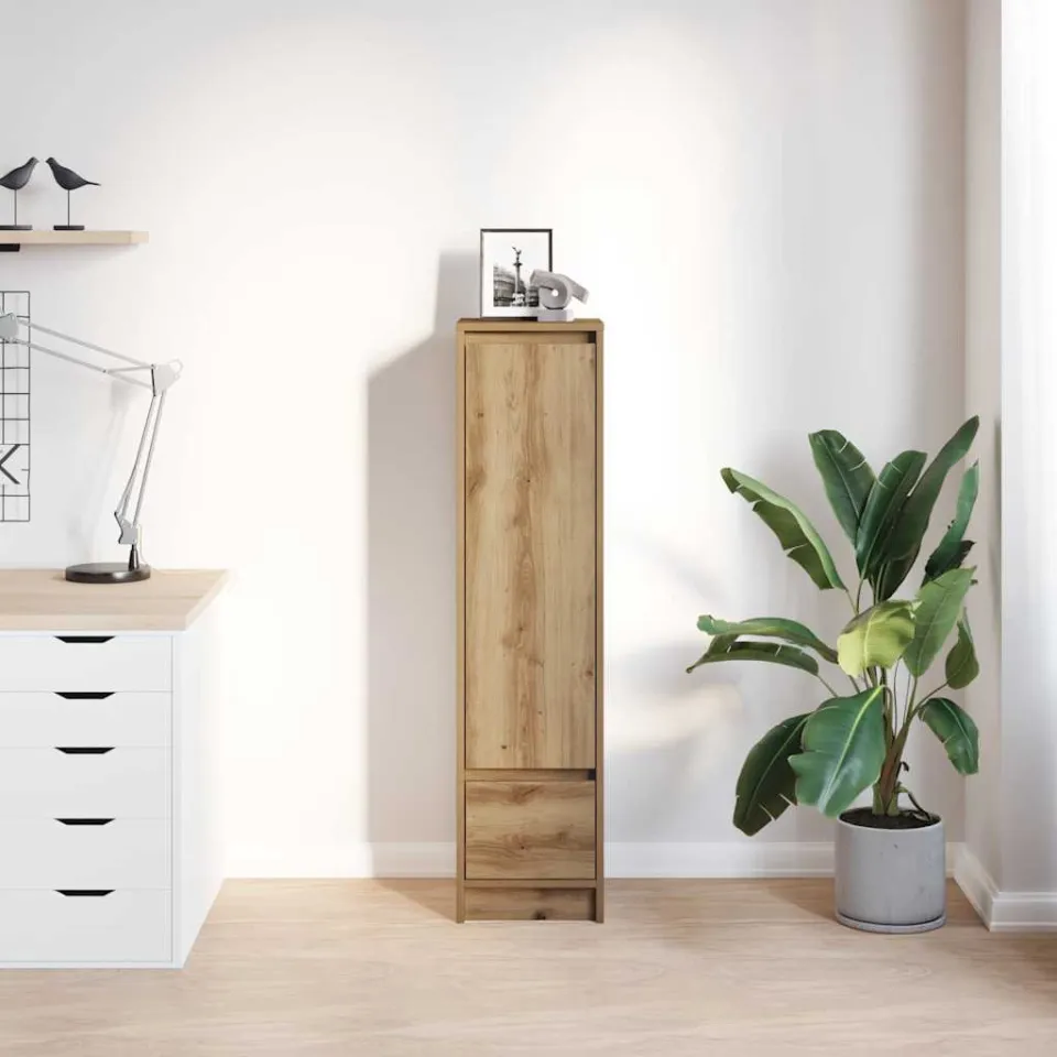 vidaXL Highboard 29,5x34x119,5 cm spaanplaat eikenkleurig eikenkleurig, foto 3