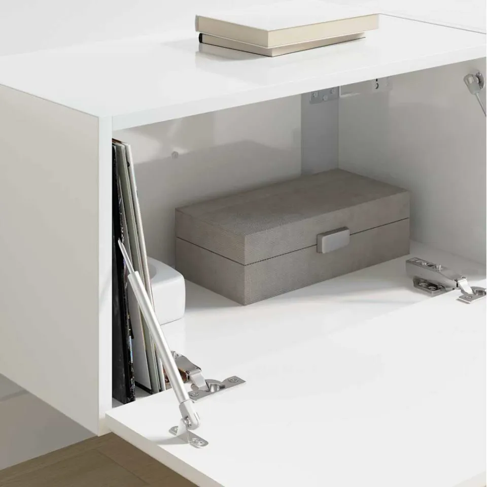 vidaXL TV Wandkast 2 st Glanzend Wit Bewerkt hout, foto 4