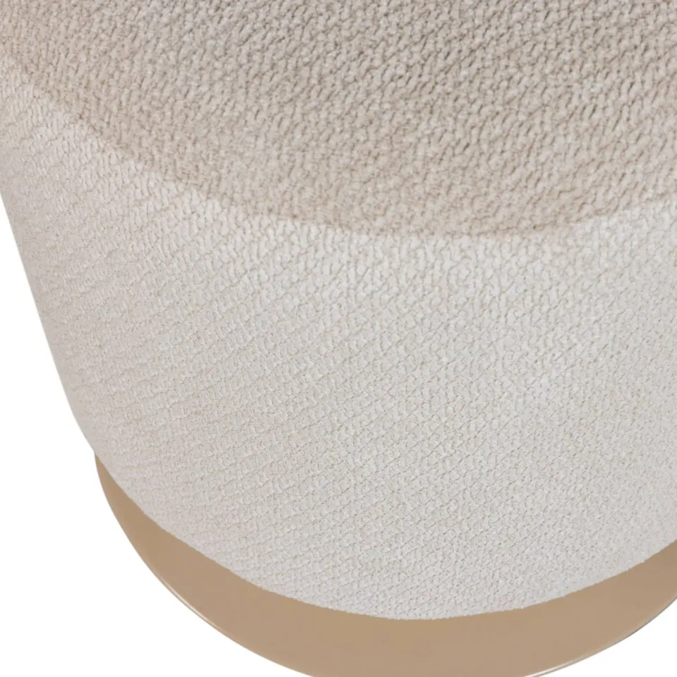 WOOOD Islen Poef Met Draaivoet - Bouclé - Lichtblauw - 47x39x39, foto 5