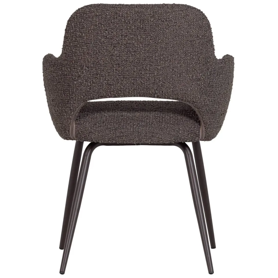 WOOOD Jenny eetkamerstoel bouclé brown melange, foto 4