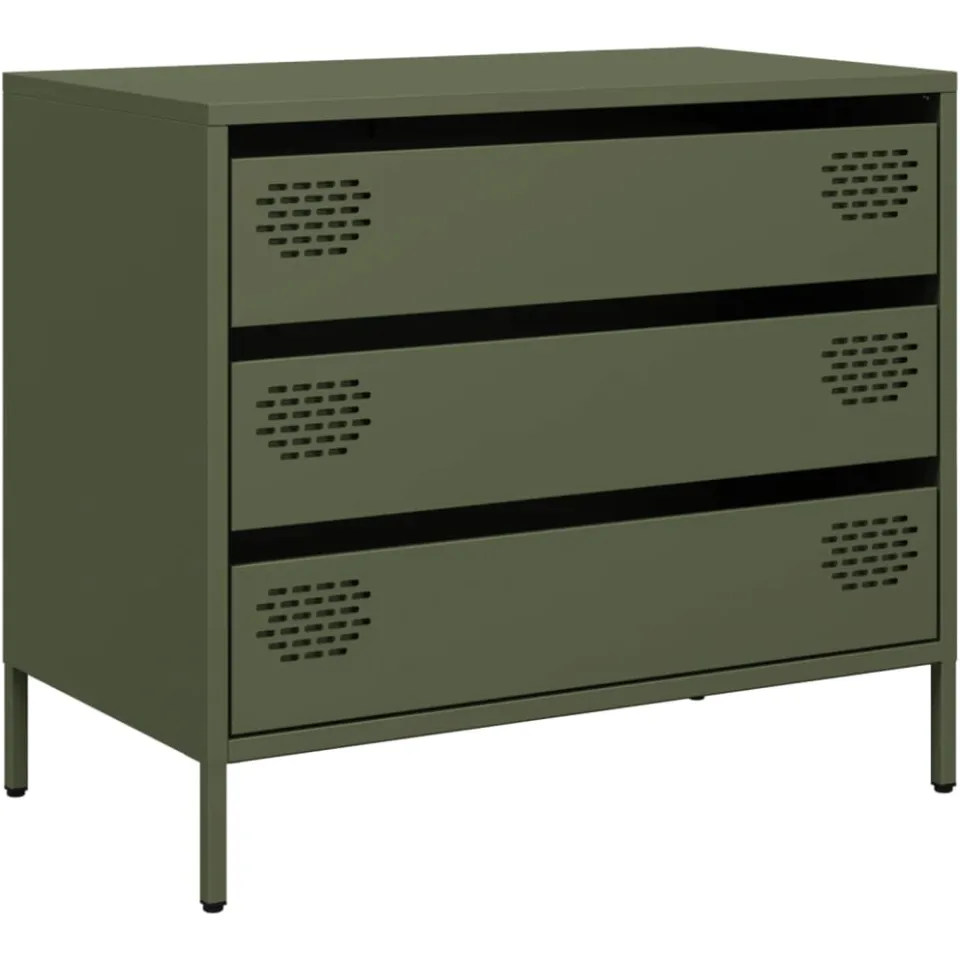vidaXL Dressoir 68x39x58,5 cm koudgewalst staal olijfgroen, foto 3