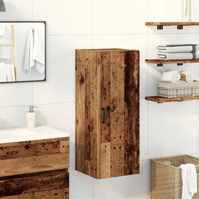vidaXL Wandkast 34,5x34x90 cm bewerkt hout oud houtkleur Bruin