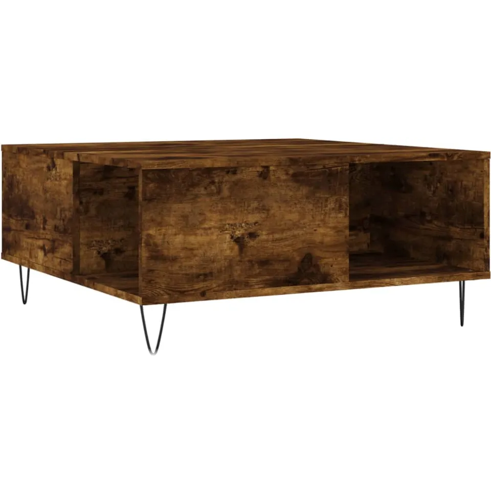 vidaXL Salontafel 80x80x36,5 cm bewerkt hout gerookt eikenkleurig, foto 3