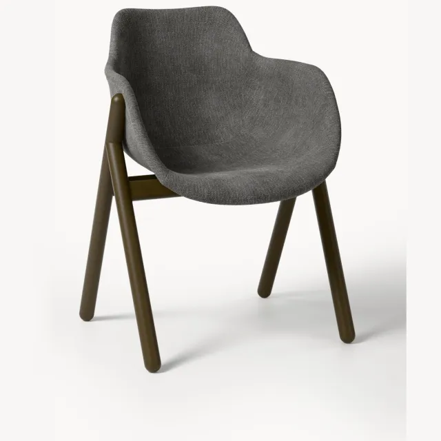 Westwing Collection Gestoffeerde armleunstoel Carmi Grijs
