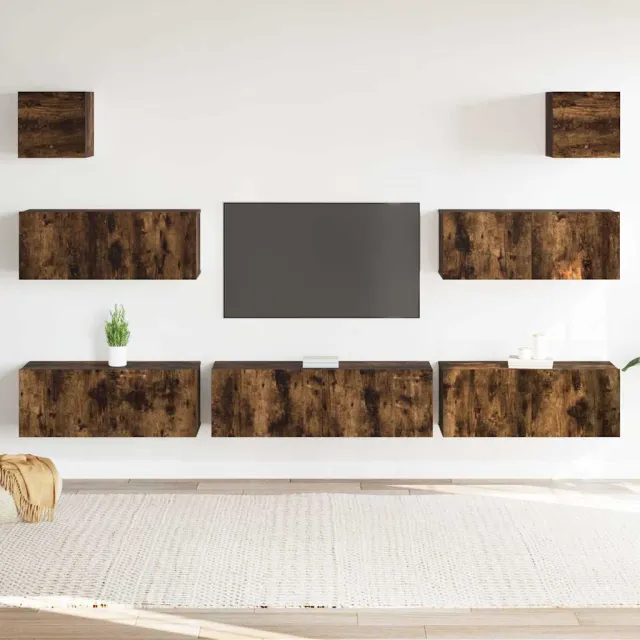 vidaXL 7-delige Tv-meubelset bewerkt hout gerookt eikenkleurig, foto 2
