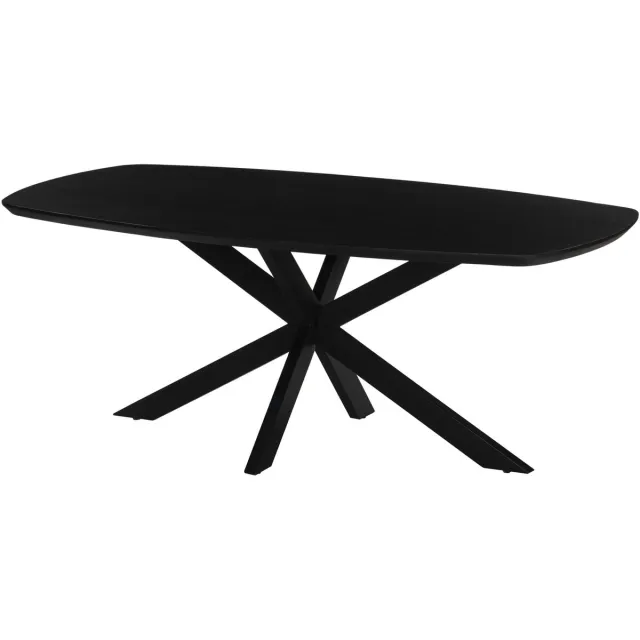 Lizzely Garden & Living Eettafel deens ovaal mangohout 200cm Jordan zwart ovale tafel duurzaam mango eetkamertafel
