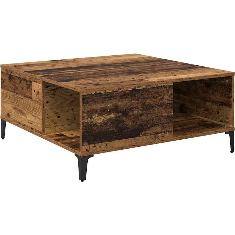 vidaXL Salontafel Oud Hout 80 x 80 x 36,5 cm Bewerkt hout bruin, foto 3